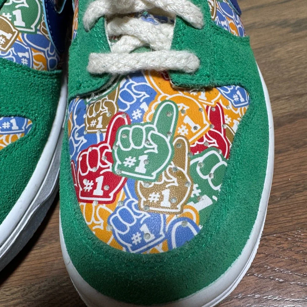 Nike Dunk Low GS 7Y Green Blue Multi Foam Finger DZ5299-300 Sports Sneaker